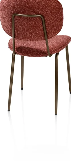 Outlet XOOON Lexi, eetkamerstoel - steelbrown - stof Cloudy - koper