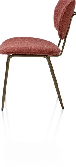 Outlet XOOON Lexi, eetkamerstoel - steelbrown - stof Cloudy - koper