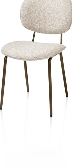 Best XOOON Lexi, eetkamerstoel - steelbrown - stof Cloudy - beige