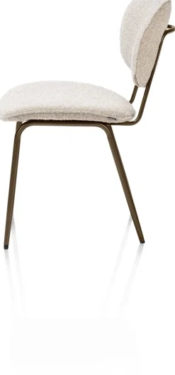 Best XOOON Lexi, eetkamerstoel - steelbrown - stof Cloudy - beige