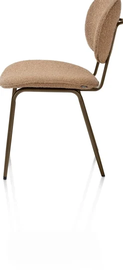 Hot XOOON Lexi, eetkamerstoel - steelbrown - stof Cloudy - Okergeel