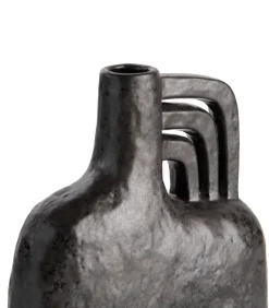 Discount XOOON Lina vaas H21cm in de kleur Zwart - COCOmaison