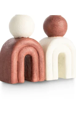 Outlet XOOON Lot kandelaar H15,5cm in de kleur Bruin - COCOmaison