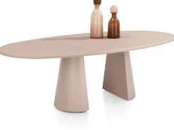 Best XOOON Lund, eetkamertafel ovaal 240 x 120 cm. - stone-skin - cone poot - Desert
