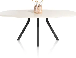 Clearance XOOON LUND eetkamertafel ovaal 210 x 120 cm. centrale poot lang -