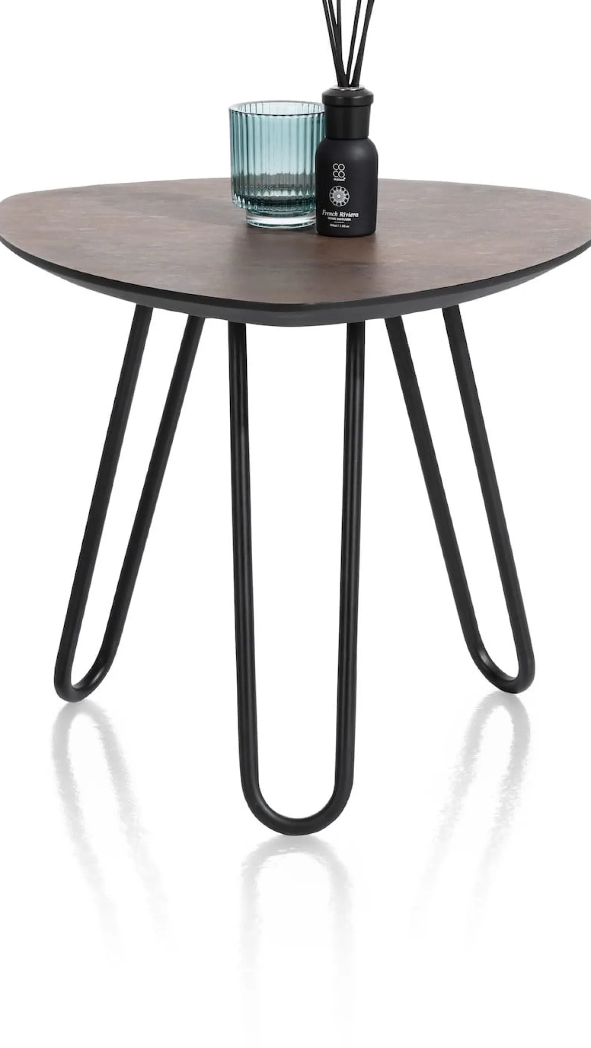 Best XOOON Masura bijzettafel met zwart metalen poot 53,5x52,5cm