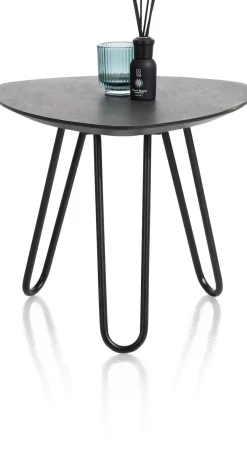 Discount XOOON Masura bijzettafel met zwart metalen poot 53,5x52,5cm