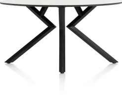 Best XOOON Masura ellipsvormige bartafel met zwarte metalen poot 180x100cm