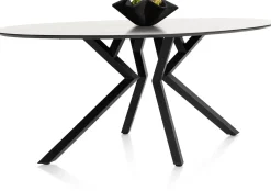 Discount XOOON Masura ellipsvormige bartafel met zwarte metalen poot 220x105cm