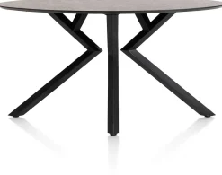 XOOON Masura ellipsvormige bartafel met zwarte metalen poot 180x100cm