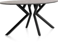 XOOON Masura ellipsvormige bartafel met zwarte metalen poot 180x100cm