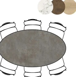 XOOON Masura ellipsvormige bartafel met zwarte metalen poot 180x100cm