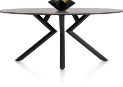 Best XOOON Masura ellipsvormige bartafel met zwarte metalen poot 220x105cm