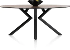 Outlet XOOON Masura ellipsvormige bartafel met zwarte metalen poot 220x105cm