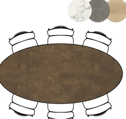 Outlet XOOON Masura ellipsvormige bartafel met zwarte metalen poot 220x105cm