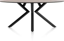 Outlet XOOON Masura ellipsvormige bartafel met zwarte metalen poot 220x105cm