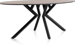 Outlet XOOON Masura ellipsvormige bartafel met zwarte metalen poot 220x105cm