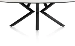 Best XOOON Masura ellipsvormige eettafel met zwarte metalen poot 220x105cm