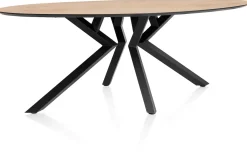 New XOOON Masura ellipsvormige eettafel met zwarte metalen poot 220x105cm
