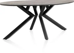 XOOON Masura ellipsvormige eettafel met zwarte metalen poot 180x100cm