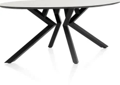 Outlet XOOON Masura ellipsvormige eettafel met zwarte metalen poot 180x100cm