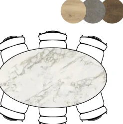 Outlet XOOON Masura ellipsvormige eettafel met zwarte metalen poot 180x100cm