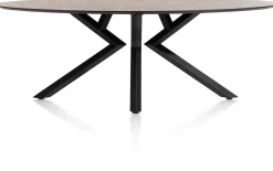 Online XOOON Masura ellipsvormige eettafel met zwarte metalen poot 220x105cm