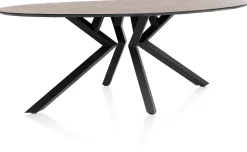 Online XOOON Masura ellipsvormige eettafel met zwarte metalen poot 220x105cm