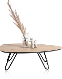 Sale XOOON Masura lage salontafel met zwart metalen poot 110x88cm