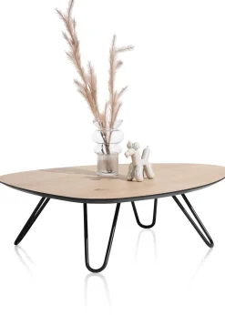 Sale XOOON Masura lage salontafel met zwart metalen poot 110x88cm