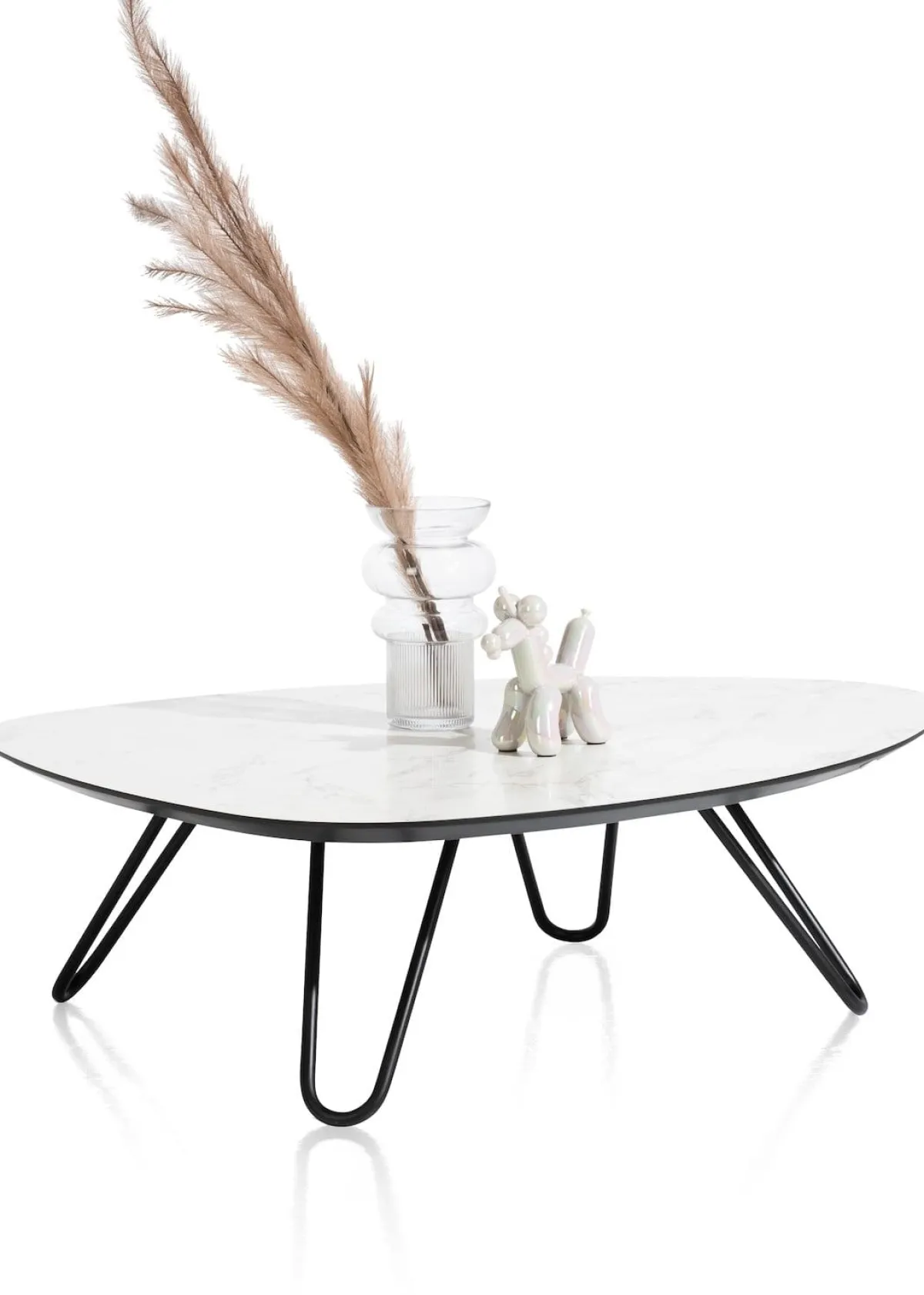 Hot XOOON Masura lage salontafel met zwart metalen poot 110x88cm