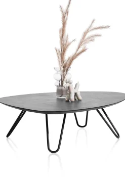 Outlet XOOON Masura lage salontafel met zwart metalen poot 110x88cm