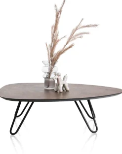 Clearance XOOON Masura lage salontafel met zwart metalen poot 110x88cm