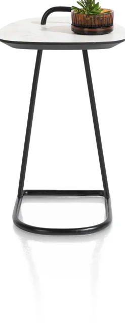 Outlet XOOON Masura laptoptafel met zwart metalen poot 55x48cm