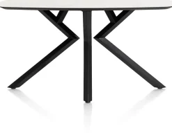 Best XOOON Masura ovale bartafel met zwarte metalen poot 200x105cm