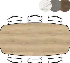 Discount XOOON Masura ovale bartafel met zwarte metalen poot 240x110cm