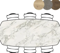 Clearance XOOON Masura ovale bartafel met zwarte metalen poot 240x110cm