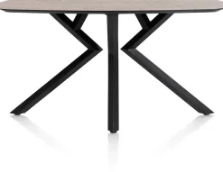 XOOON Masura ovale bartafel met zwarte metalen poot 200x105cm