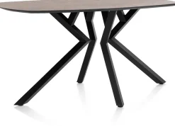 XOOON Masura ovale bartafel met zwarte metalen poot 200x105cm