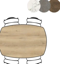 XOOON Masura ovale eettafel met zwarte metalen poot 150x105cm