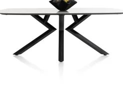 Best XOOON Masura ovale eettafel met zwarte metalen poot 200x105cm