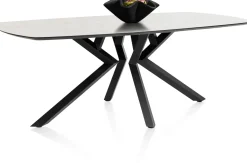 Best XOOON Masura ovale eettafel met zwarte metalen poot 200x105cm