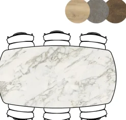 Best XOOON Masura ovale eettafel met zwarte metalen poot 200x105cm