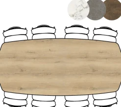 Hot XOOON Masura ovale eettafel met zwarte metalen poot 240x110cm