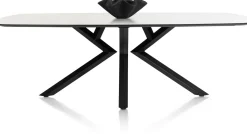 Sale XOOON Masura ovale eettafel met zwarte metalen poot 240x110cm