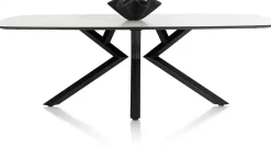 Sale XOOON Masura ovale eettafel met zwarte metalen poot 240x110cm