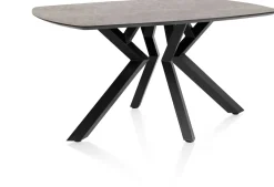 Discount XOOON Masura ovale eettafel met zwarte metalen poot 150x105cm