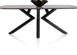 New XOOON Masura ovale eettafel met zwarte metalen poot 200x105cm