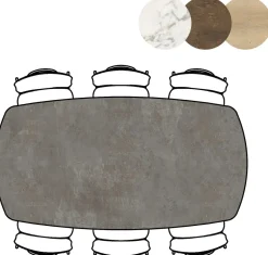 New XOOON Masura ovale eettafel met zwarte metalen poot 200x105cm