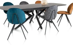 Outlet XOOON Masura ovale uitschuiftafel met metalen poot 180(+60)x110cm